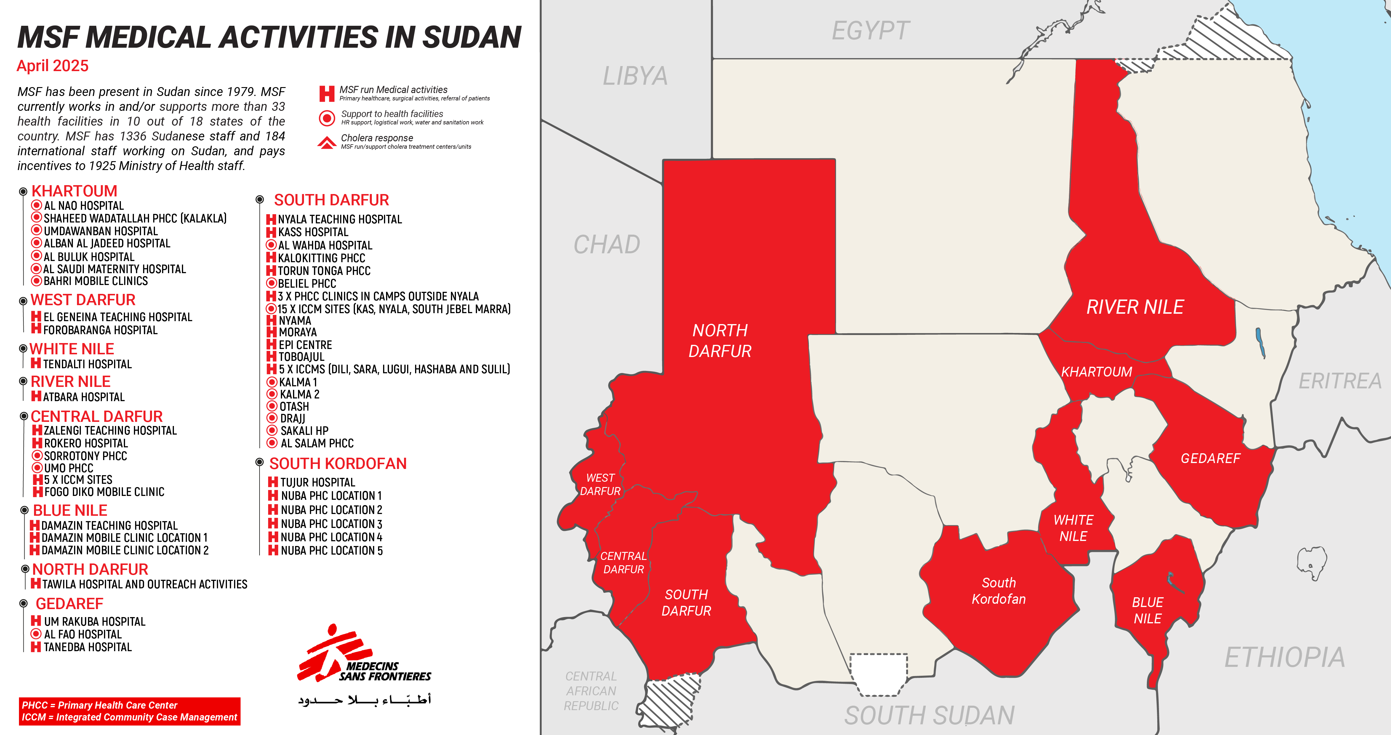 MSF response in Sudan April 2025