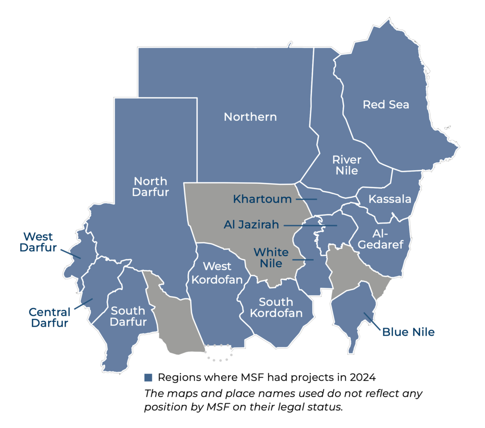 Sudan IAR map 2024 ©MSF